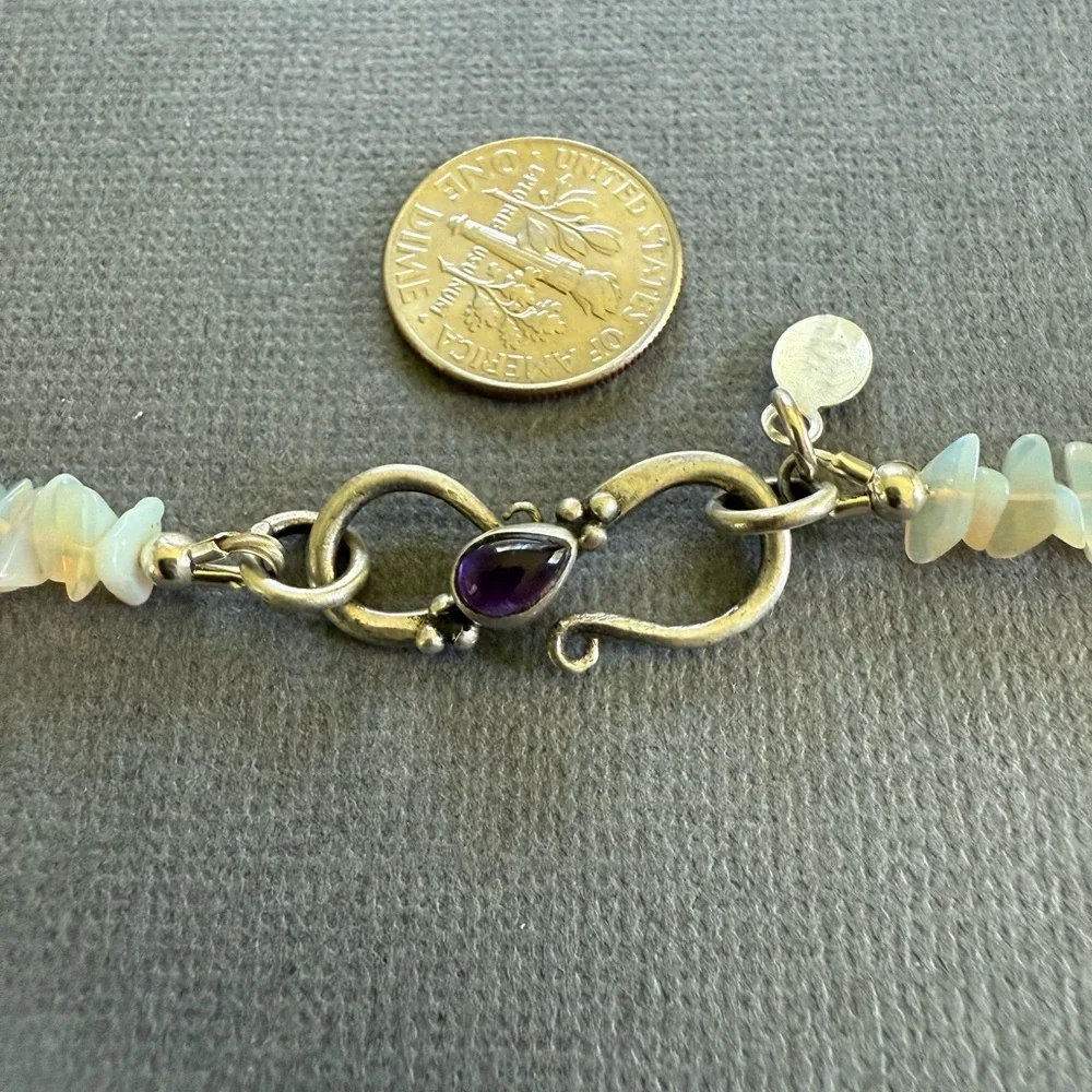 NWT Opal Amethyst Holly Blue Gemstone Statement Necklace and Earring Set Gift - Picture 5 of 11